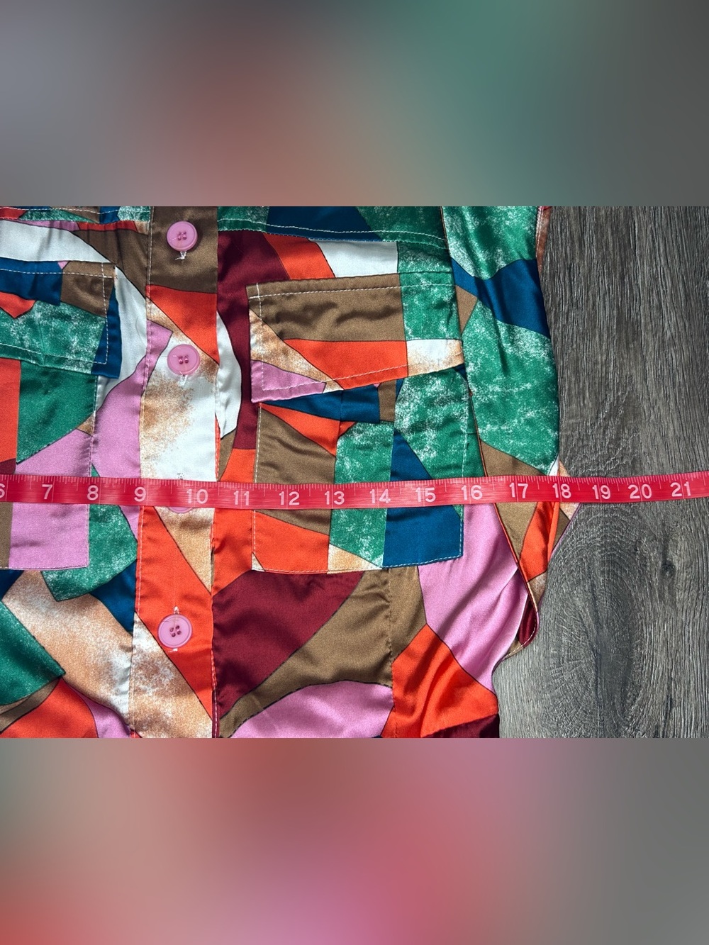 Colorful Abstract Print Wide Leg Jumpsuit Belted Resort Vacation M - Picture 12 of 16